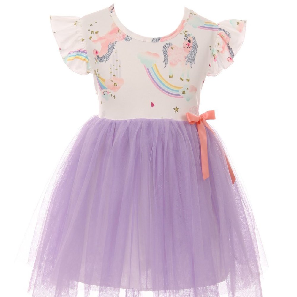 Little Girls Toddler Kids Unicorn Rainbow Tulle Tutu Easter Girl Dress Clothing